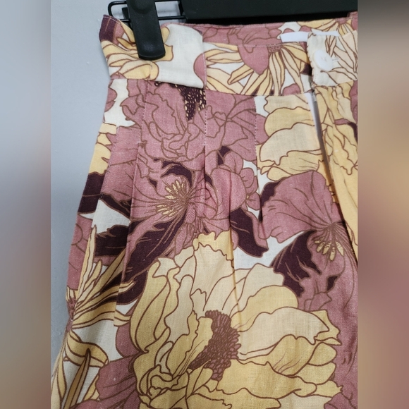 Ephemera Mai Tai Loose Fit Floral Linen Short Sz 2 - Picture 6 of 7